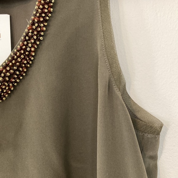 Maryan Mehlhorn dress 100% silk olive green dress size S - Picture 4 of 10